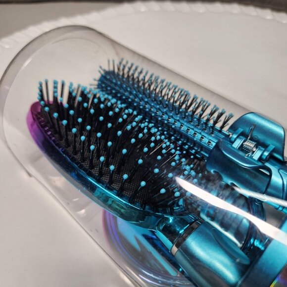 NEW 5-Piece Hairbrush Brush Set Hand Mirror Beauty Brushes Blue Easter Basket St - Picture 3 of 11